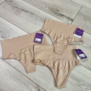 Yummie Brand NWT Bundle of 3 Shaping Thongs- L/XL in Almond